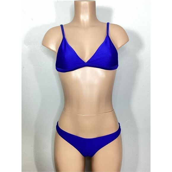 New. Seafolly blue ribbed bikini. Small. Retails $269 - Picture 2 of 9